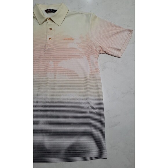 Arnold Palmer 95 Golf Polo Large Palm Trees Gradient Yellow White Black Gradient - Picture 5 of 12